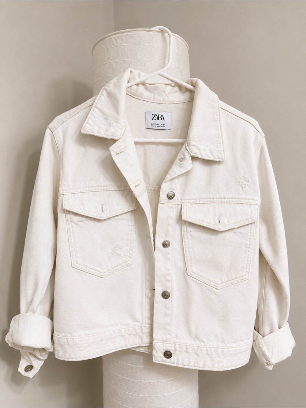 Zara Off-White Denim Jacket
